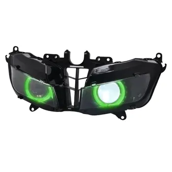 Zelená Angel Eyes Upravené Zmontované Auto HID Projektor Konverzie predné svetlo Na Honda CBR 600 RR roky 2013-2018 Motocykel Svetlomet