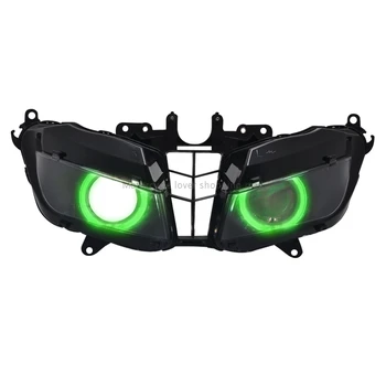 Zelená Angel Eyes Upravené Zmontované Auto HID Projektor Konverzie predné svetlo Na Honda CBR 600 RR roky 2013-2018 Motocykel Svetlomet