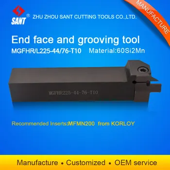 Zhuzhou Sant cnc rezacie nástroje na Zapichovanie držiaka nástroja MGFHR225-44-76-T10 s Korloy vložky MFMN200-M predaj hot v zahraničí