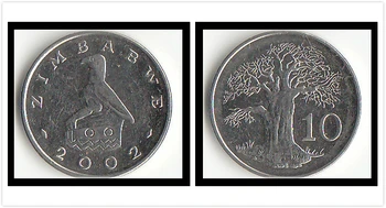 Zimbabwe 10 centov Mince Afrike Pôvodné Mince Zberateľské Vydanie Reálne Vzácne Pamätné 27609