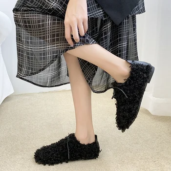 Zimné móda plus velvet dámske členkové topánky jednofarebné jednoduché módy ľahký wild non-slip teplá biela khaki W36-49 10587