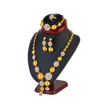 Zlatá Farba Etiópskej/Stredný Východ /Africkej ženy šperky Sady Zlatá Farba Guľôčky šperky set Nigéria ženy Darček