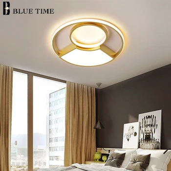 Zlaté Kolo Moderné Led Stropné svietidlá Pre Obývacia Izba, Spálňa Flush Namontovať Interiérové Svietidlá Stmievateľné Lesk Domov lampa