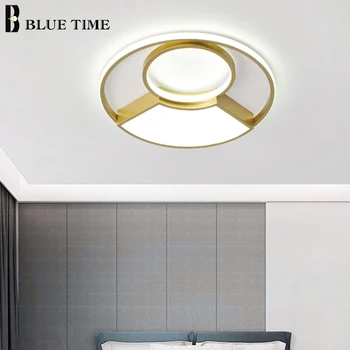 Zlaté Kolo Moderné Led Stropné svietidlá Pre Obývacia Izba, Spálňa Flush Namontovať Interiérové Svietidlá Stmievateľné Lesk Domov lampa
