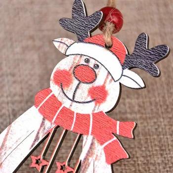 ZLJQ Duté Drevené Santa Claus Vianočný Strom Ornament Party Dekorácie, Sviečky Elk Snehuliak Prívesok Festival Domova Dodávky