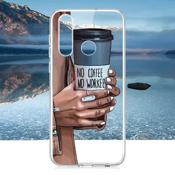 Útulné Kávy Dievčatá Tašky Móda Pre Huawei Honor Mate 10 20 Nova P20 P30 P40 P Smart Mäkké TPU Crystal Slim Ochranné Jasné Prípade