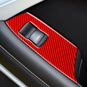 Červená karbónová Okno Zdvihákov Panel Nálepky, Dekorácie pre Chevrolet Camaro 2016-2019