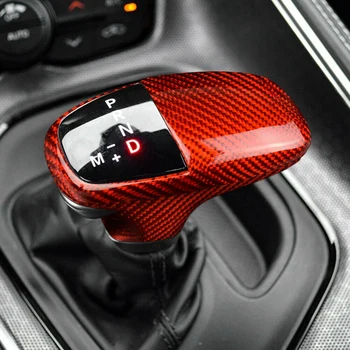 Červená Radenie Gombík Kryt Uhlíkových Vlákien pre Dodge Nabíjačku Challenger-2019