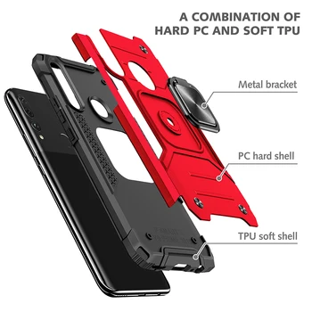 ČESŤ 9X Premium Shockproof Prípade Huawei Honor 9X X 9 Pro Magnetické Luxusné Krúžok Držiak do Vozidla Kryt pre Česť 9X Stoja Späť Etui