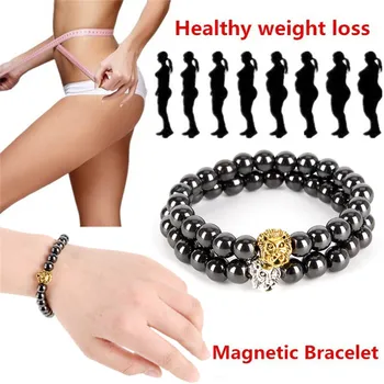 Čierny Kameň Magnetoterapia Náramok Zdravotnej Starostlivosti Biomagnetism Magnet Znížiť Hmotnosť Strane Ozdoba Muži Ženy Chudnutie