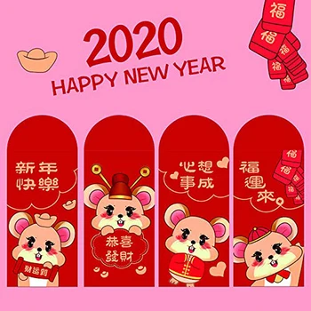 Čínske Červené Šťastie Obálky 2020 Rok Potkan Peniaze Strom Peniaze Pakety na Nový Rok Jarný Festival Šťastie, Peniaze Vrecká