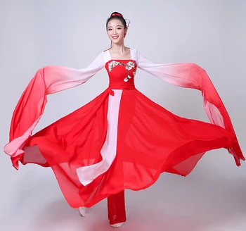 Čínsky štýl Hanfu klasického tanca kostýmy žena 2019 nový štýl tanečné kostýmy rukáv tanečné kostýmy