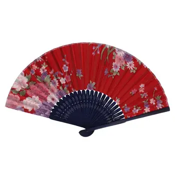 Čínsky Štýl Kvetinový Vzor Lete Skladacie Strane Ventilátora Červená, Ružová, Modrá, Zelená