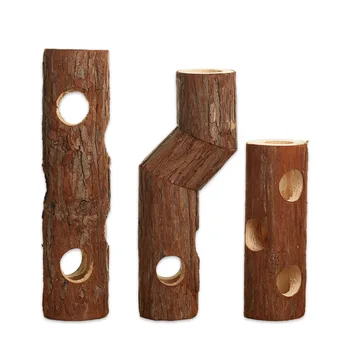 Škrečok priechod hračka drevené rúry tunela labyrint DIY vták pet hračka drevené rúry strom barel Golden Bear športové hračky 165030