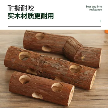 Škrečok priechod hračka drevené rúry tunela labyrint DIY vták pet hračka drevené rúry strom barel Golden Bear športové hračky