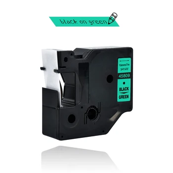 Štítok Svete 45809 označenie páskou Čiernej farby na zelenom páse s nástrojmi Kompatibilný pre Dymo D1 tlačiareň 45809 19 mm označenie páskou 5PACK