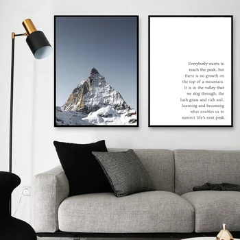 Švajčiarsko Horský Charakter Krajiny Plátno Plagát Inšpiratívny Citát Matterhorn Múr Umenia Maľby Tlač Dekoratívne Obrázky 7106