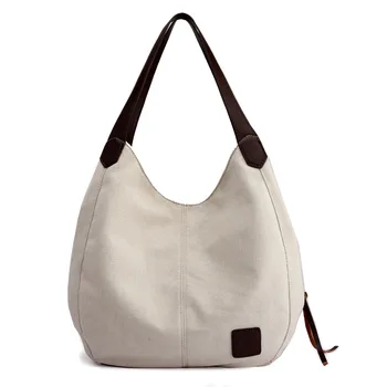 Ženské taška plátno taška cez rameno nastaviteľné popruh jednoduché retro monochromatické vaku, bežné kabelky nákupní taška mince kabelku