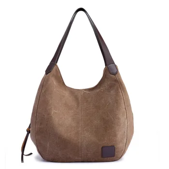Ženské taška plátno taška cez rameno nastaviteľné popruh jednoduché retro monochromatické vaku, bežné kabelky nákupní taška mince kabelku