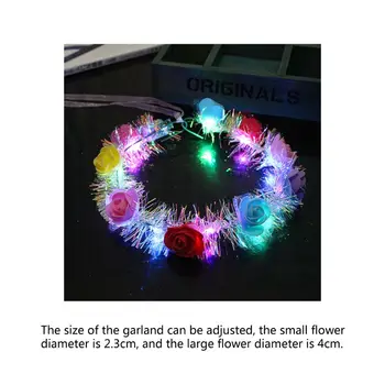 Ženy, Deti, LED Svetlo, Až Kvet Koruny Lesk Reflexné Pozlátko Veniec hlavový most Svetla pokrývku hlavy na Vianočné Dovolenku Strany