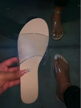 ženy/dámy sandále transparentné PVC non-slip papuče 2020 nové jar/leto hviezda tlač graffiti pláži flip flop vonkajšie 13020