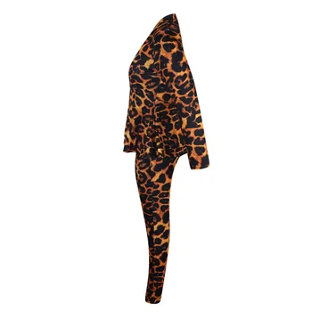 Ženy Sexy Dve Dielna Sada 2020 Nové Jeseň Zima Dlhý Rukáv Top+Nohavice Prehrabať Leopard Tlač Oblečenie Noc Strany Office Lady Oblek 37172