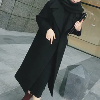 Ženy Vlny Kabát,2019 Zimné Nové Príležitostné kórejská Verzia Slim Dlhá Srsť,celý Rukáv Vyhovovali Golier Dámske Plus Veľkosť Módy Coats#J30
