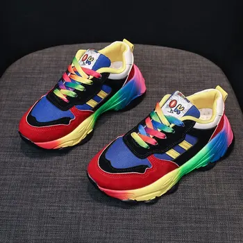 Ženy, športová obuv Bežecká obuv Módne farby Outdoorové topánky platformu krajky-up topánky s mäkkou zvrškom Zapatillas de deporte